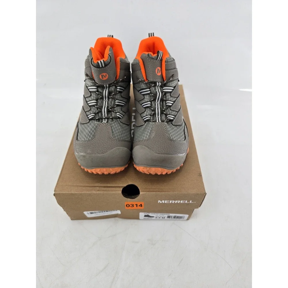 Merrell Chameleon 7 ACS Mid Hiking Boots Kids 5.5 Grey Orange MK262177 - New